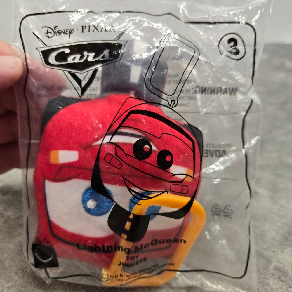 Disney Pixar Cars Lightning McQueen McDonald's Happy Meal Plush Clip Toy 2020 #3